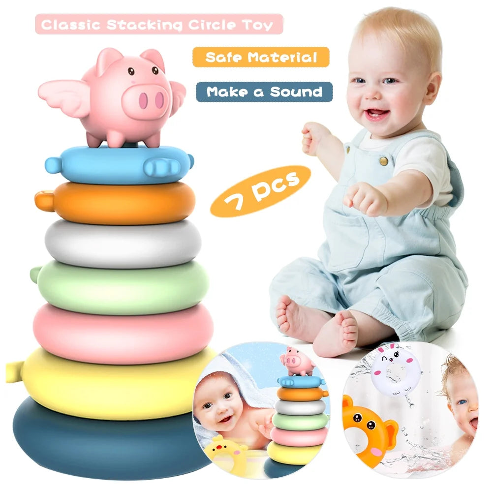 7 Pcs Stacking Circle Toy Q139466