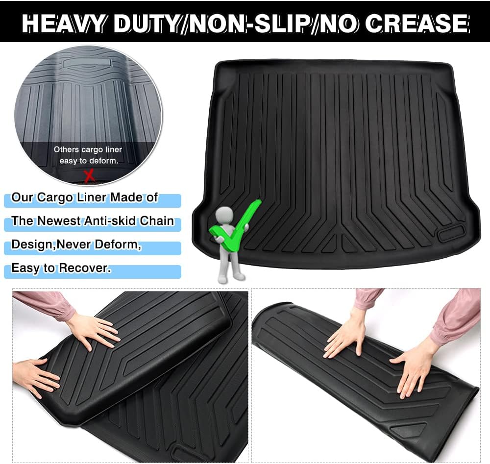 Custom Fit Cargo Liner Trunk Mat for Mazda 3 Hatchback, All Weather, Pack of 2 I55839