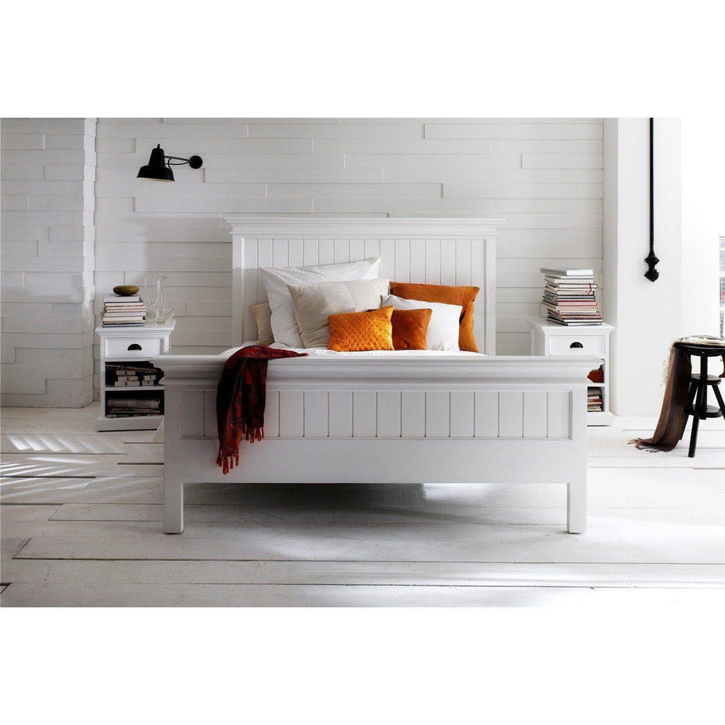 White Bedside Table with Shelves C83540