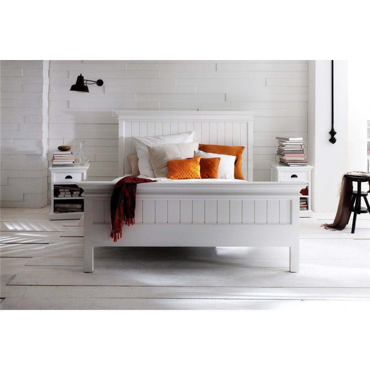 White Bedside Table with Shelves C83540