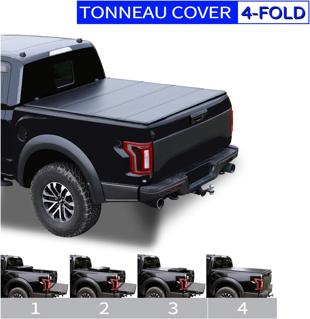 5'5" Hard Fiberglass Quad Fold Truck Bed Tonneau Cover Z84590