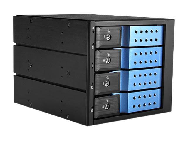3x5.25x22 to 4x3.5x22 12Gb/s Cage Blue F4892