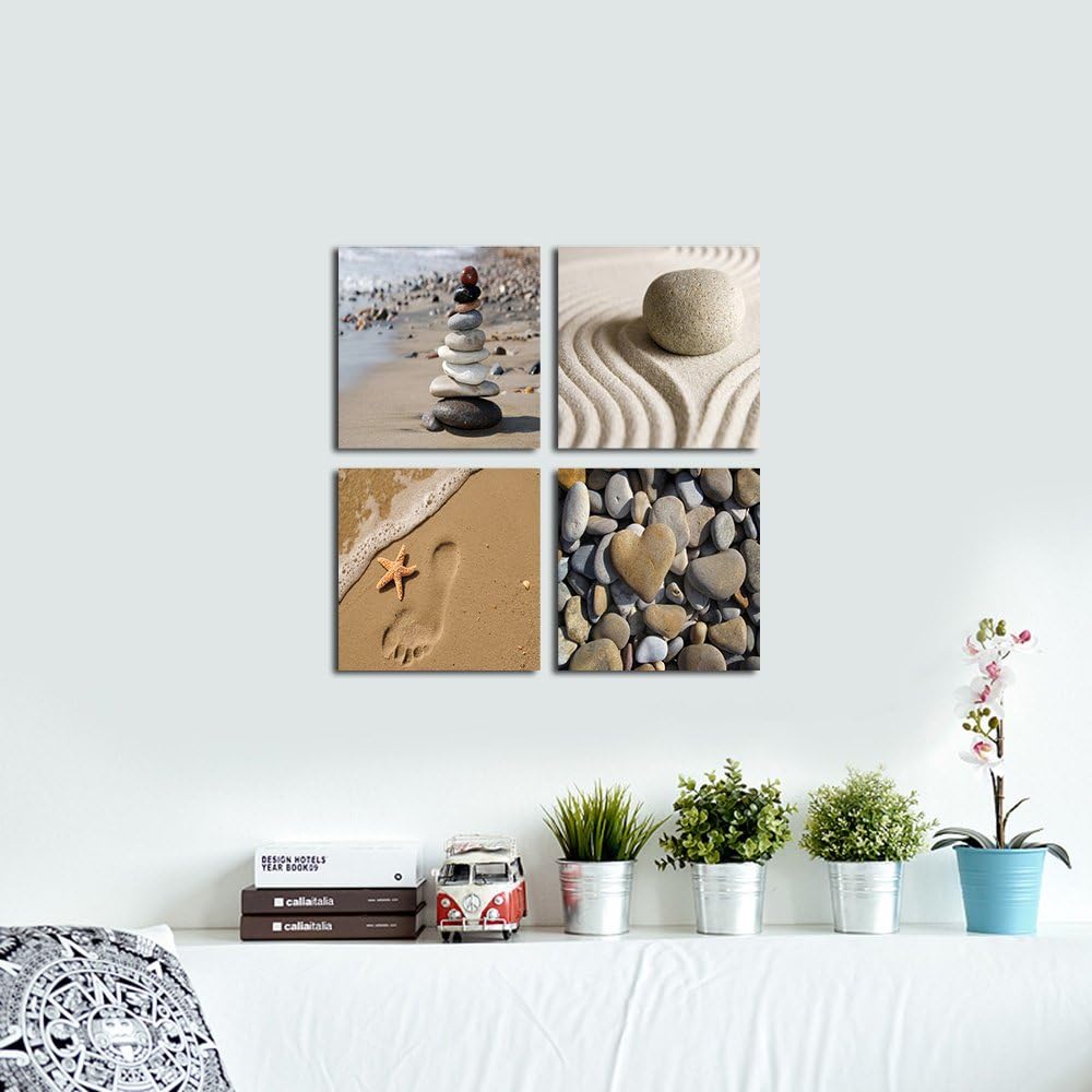 4 Piece Beach Canvas Prints Wall Art Y8248