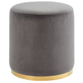 Gray and Gold Round Ottoman Y799185