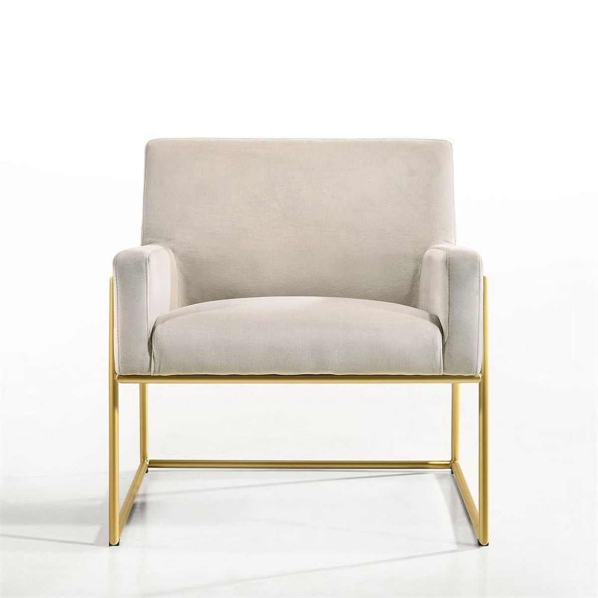 Steel & Velvet Upholstered Lounge Accent Chair in Abalone Gray N762384