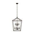 8-Light Bronze Caged Chandelier L997