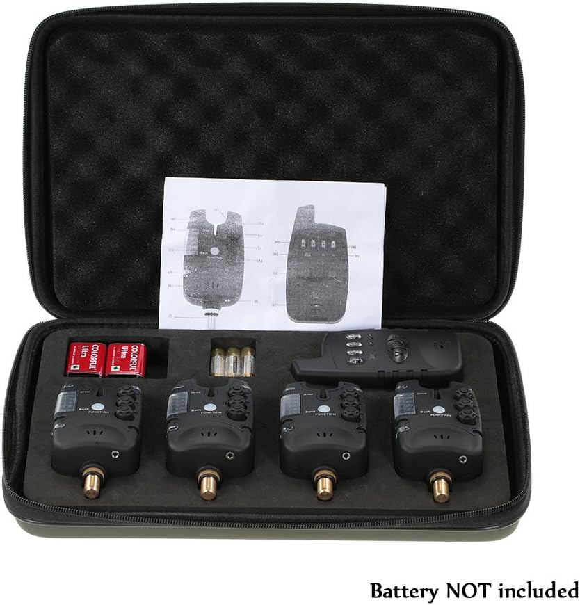 Wireless Fishing Bite Alarms Set with Zippered Box N643404