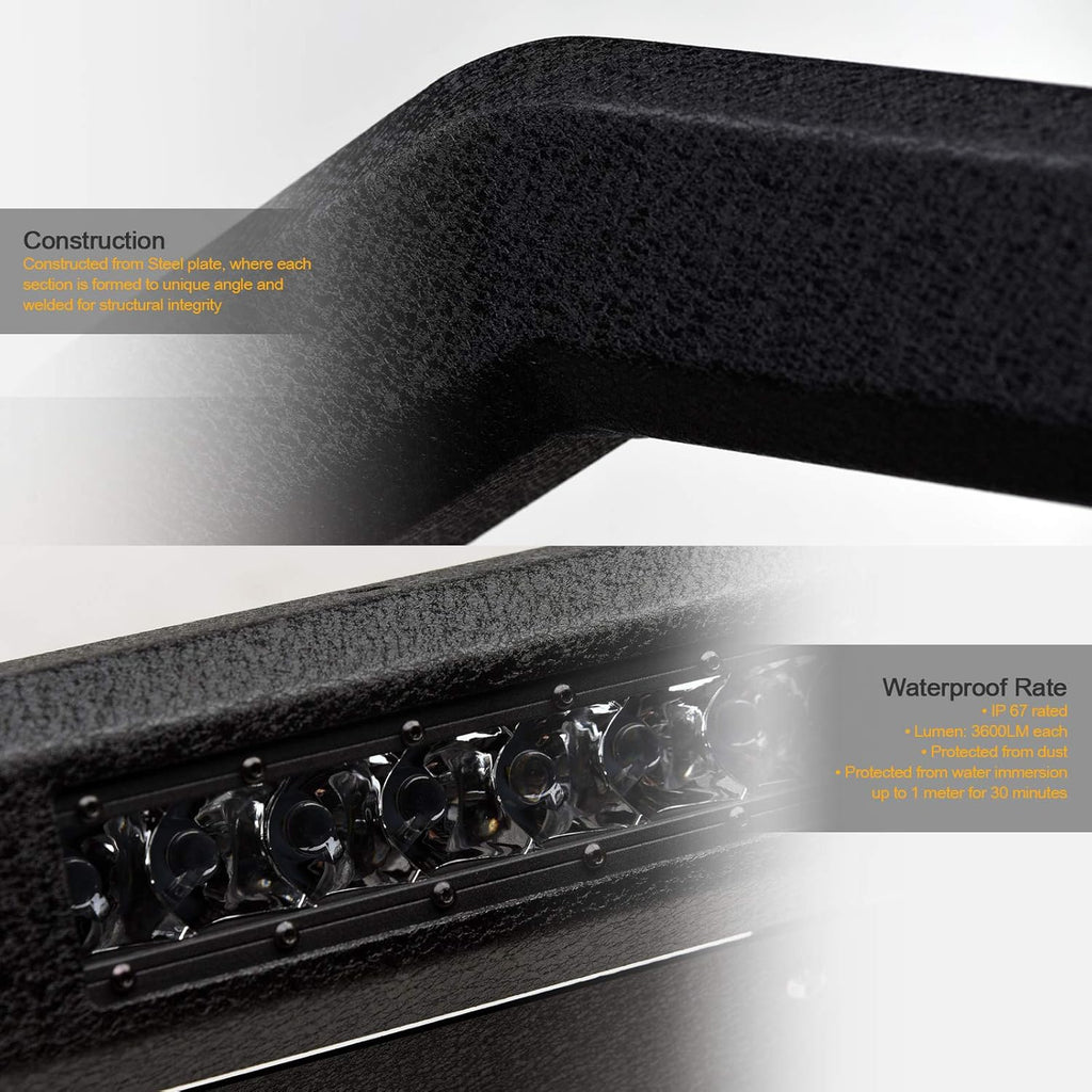 Textured Black Aluminum LED Bull Bar X4488