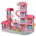 DIY Dollhouse Assembly Kit Castle Villa 4 Layers 11 Rooms with Light U536