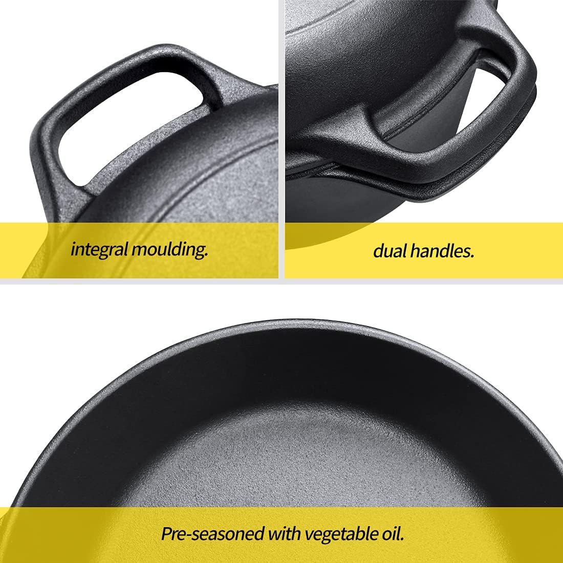 2-In-1 Pre-Seasoned Cast Iron Dutch Oven Set, 5-Quart Pack of 2 I98823