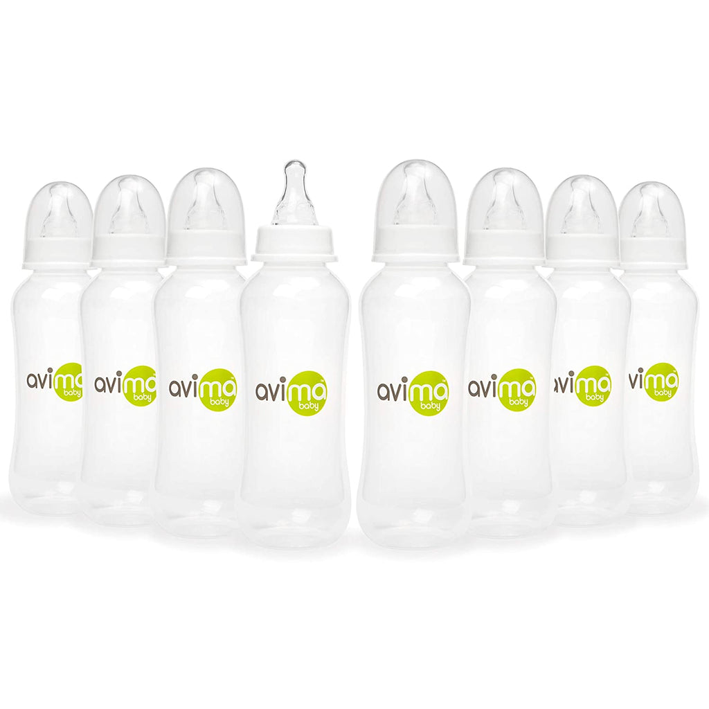 10 oz Anti Colic Baby Bottles, BPA Free, Standard Neck, Medium Flow Nipples (Set of 8) H218573