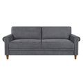 Dark Gray Fabric Upholstered Sofa with Roll Arms O1548