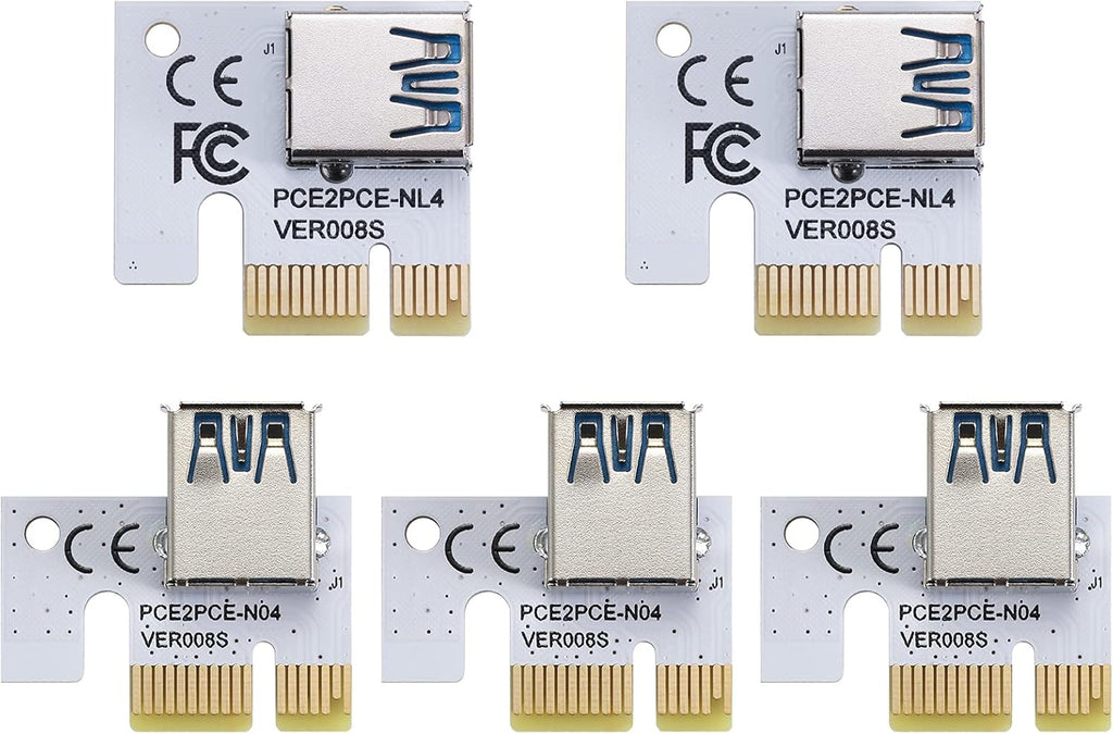 PCI-E 1X Adapter Card, 3 Upward + 2 Right Output USB 3.0 Interface, 5 Pack R3139