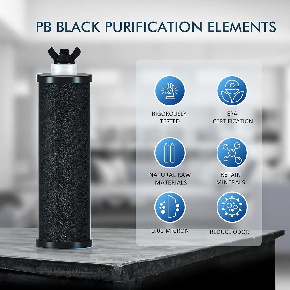 Black Purification Elements Water Purifier Replacement Filters Pack of 2 C6349