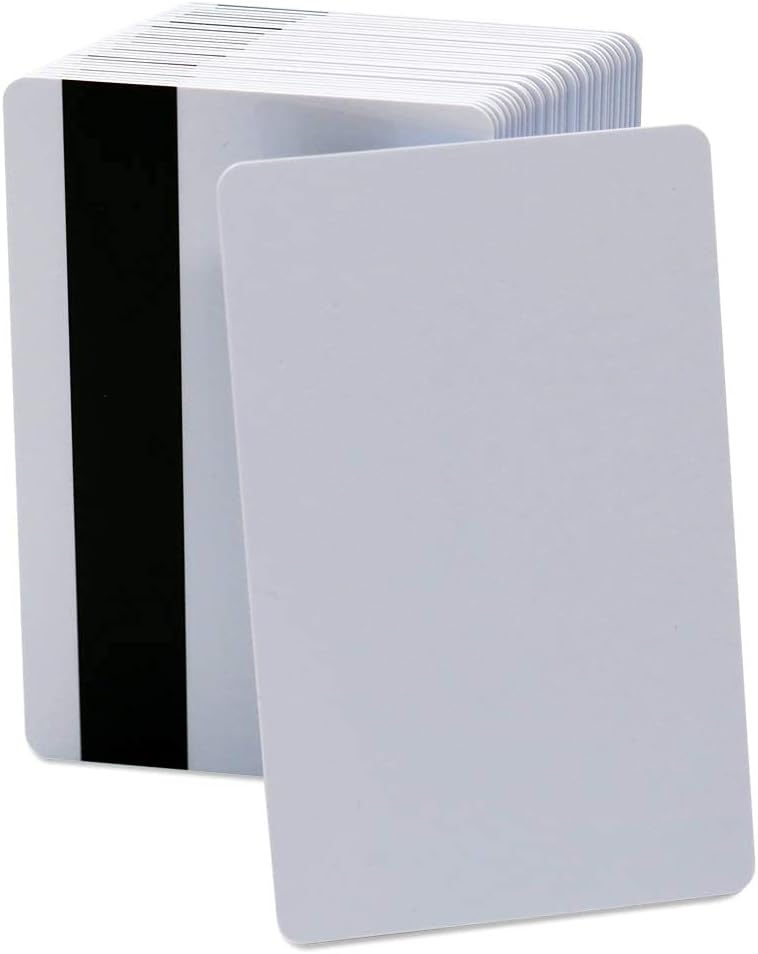 100 Pack White PVC Cards with HiCo Magnetic Stripe M45547