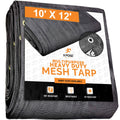 Heavy Duty Mesh Tarp 10 x 12 Black Protective Cover N8750