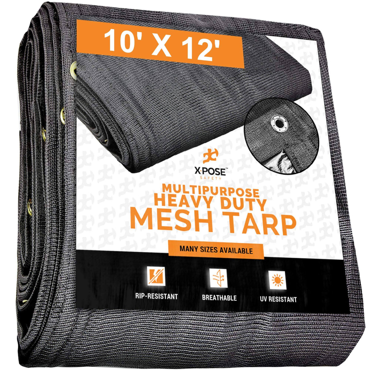 Heavy Duty Mesh Tarp 10 x 12 Black Protective Cover N8750