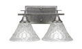 Two Light Bath Bar Aged Silver Finish with Italian Bubble Glass V880