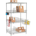 Chrome To Go Rack with 4 Wire Shelves S62861