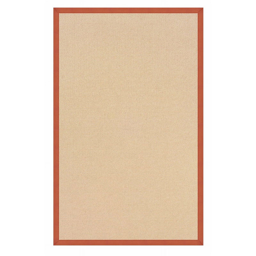Natural and Burnt Orange Wool Rug C90842