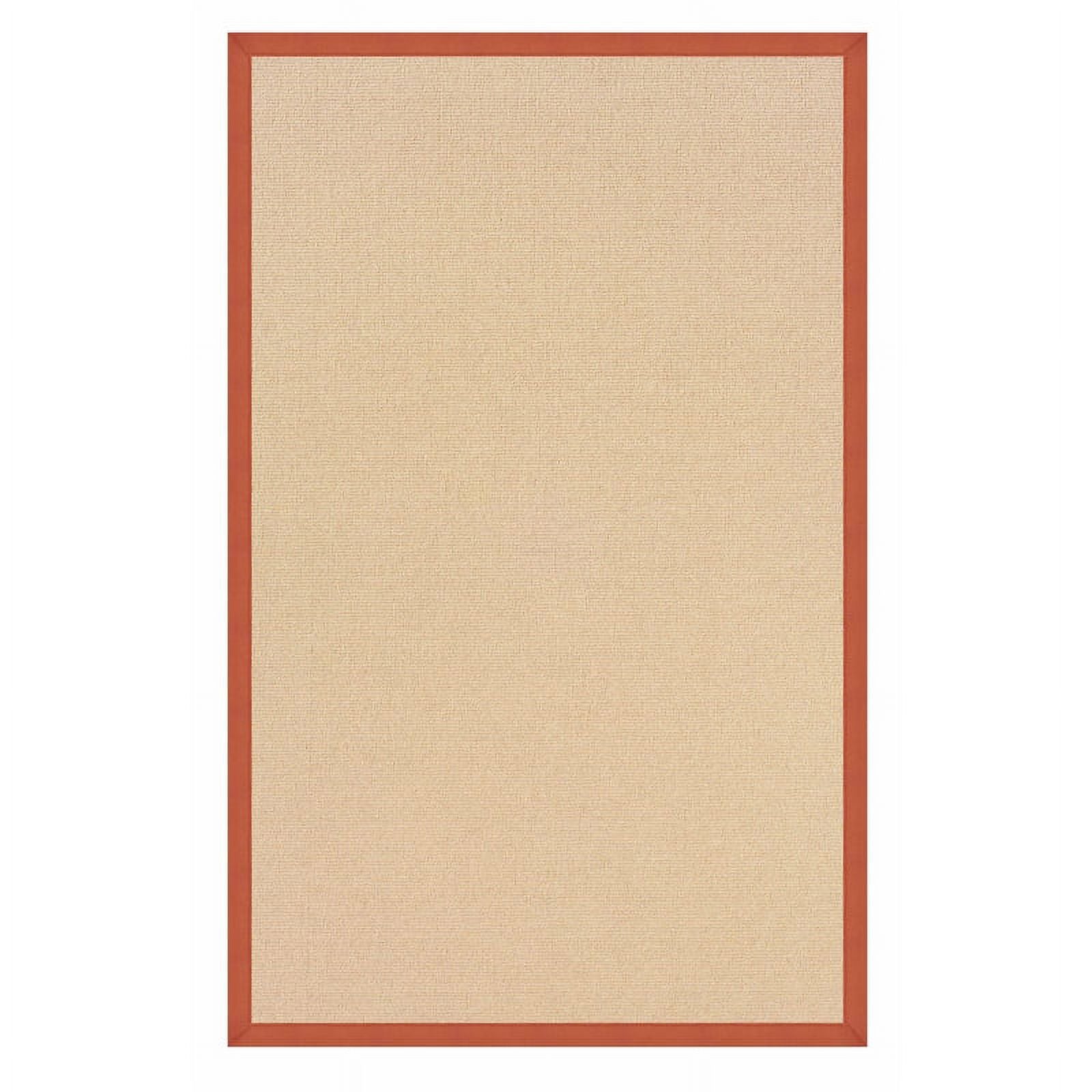 Natural and Burnt Orange Wool Rug C90842