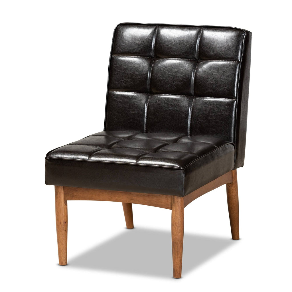 Dark Brown Mid-Century Modern Dining Chair B965