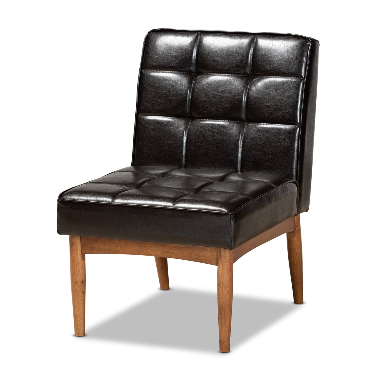 Dark Brown Mid-Century Modern Dining Chair B965