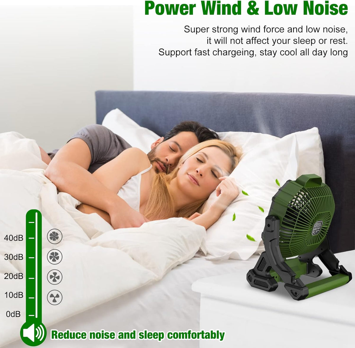 Rechargeable 14inch Camping Fan with LED Lantern Y2576