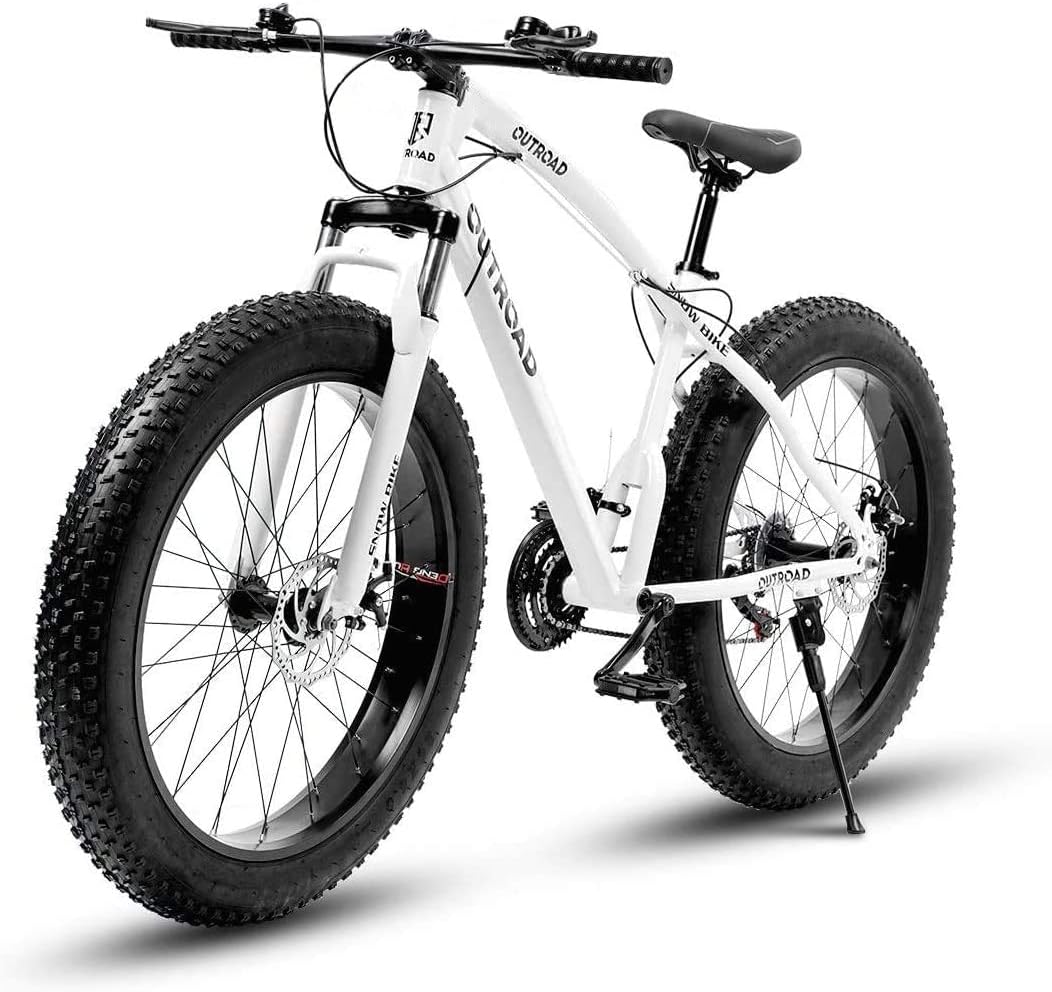Fat Tire Mountain Bike with 26 inch Wheels, 21 Speed, High Carbon Steel Frame D657