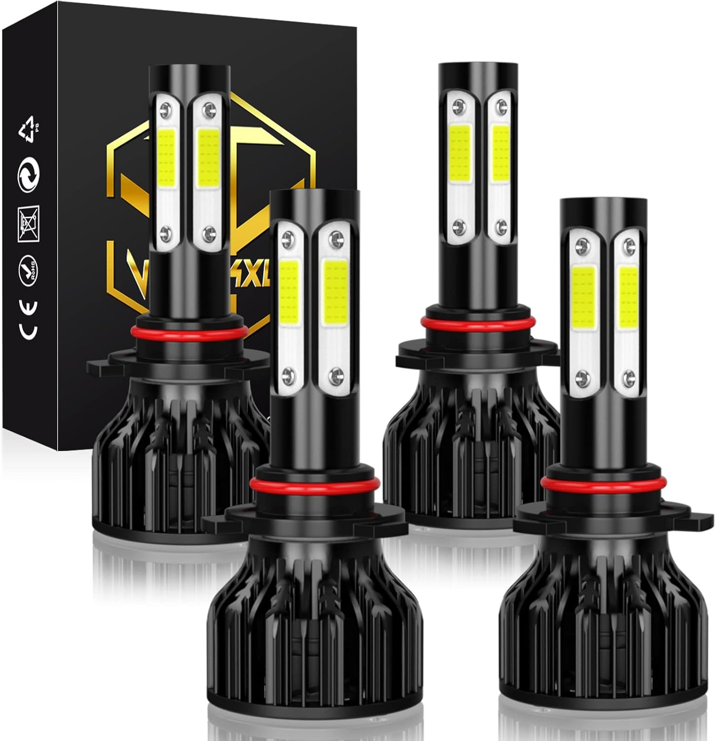 9005+H11 LED Headlight Bulbs, 5202/2504 LED Fog Light Bulbs, Pack of 6 P69341