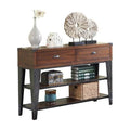Walnut Sofa Table with Black Iron Nail Heads A232433