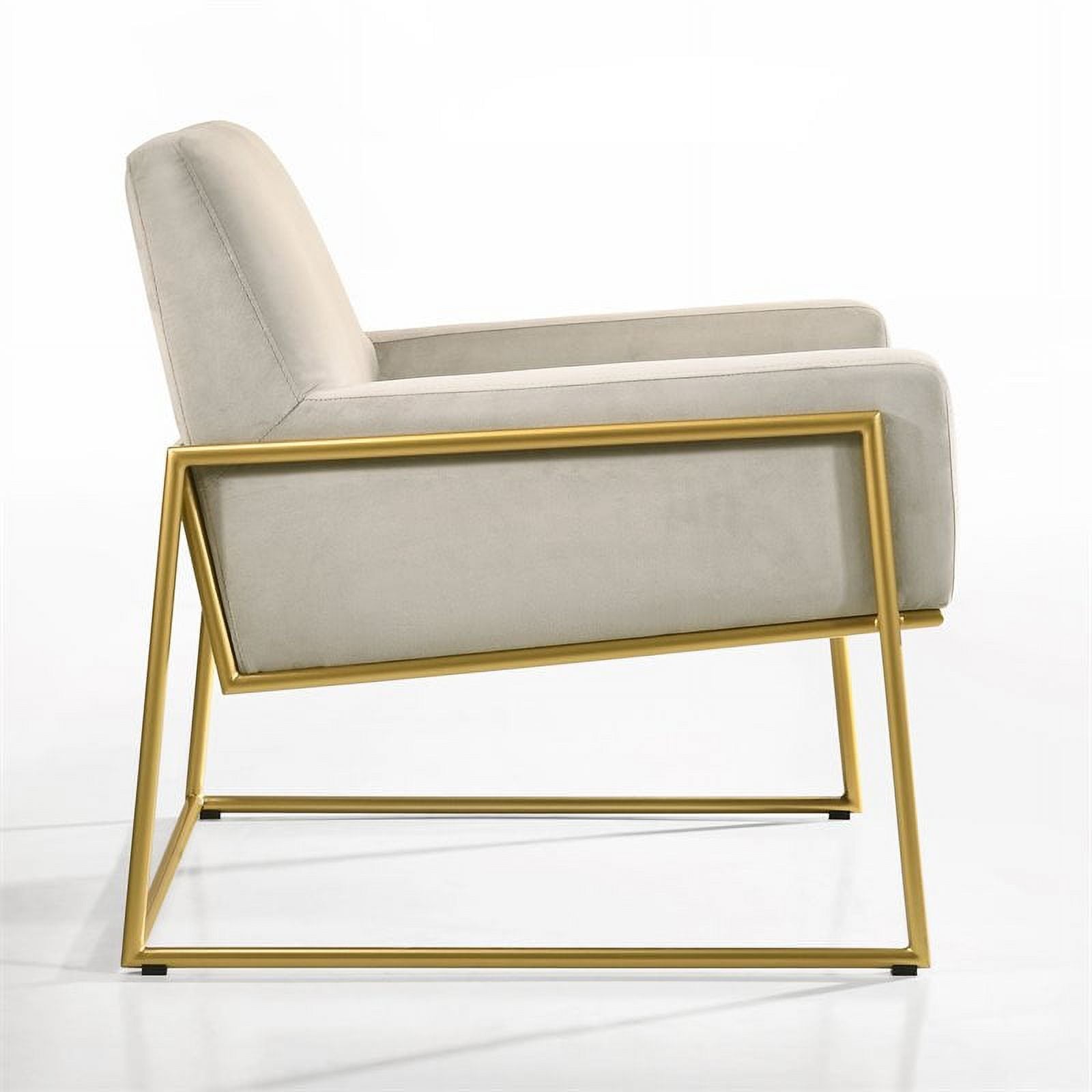 Steel & Velvet Upholstered Lounge Accent Chair in Abalone Gray N762384