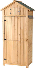 Outdoor Storage Shed Wood Garden Storage Cabinet Waterproof Tool Storage Cabinet with Lockable Doors U45198