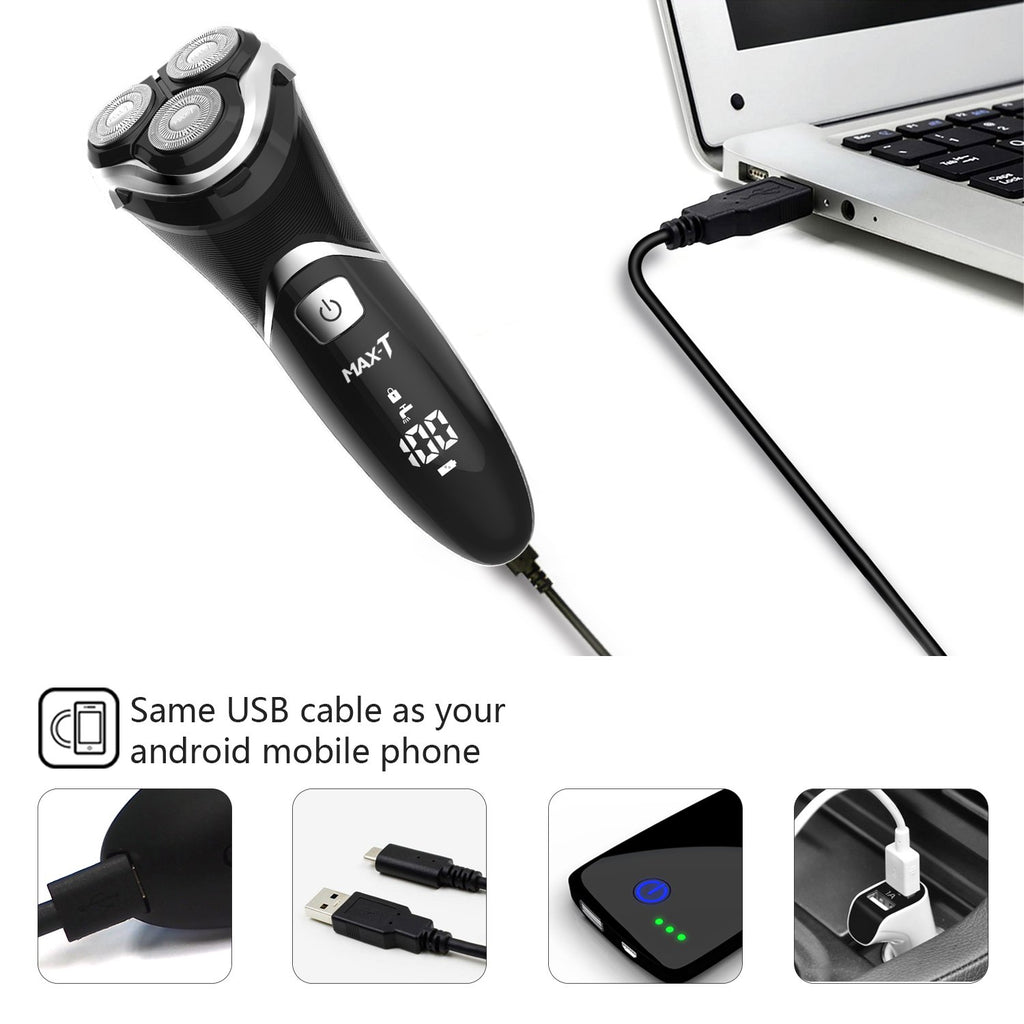 Electric Shaver Razor with Pop Up Trimmer and LED Display, IPX7 Waterproof B167
