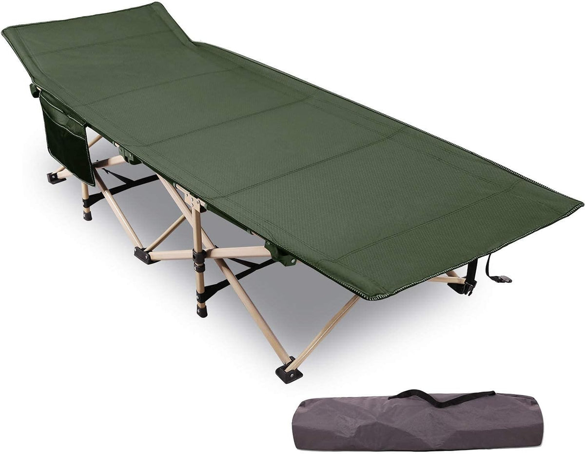 Blue Gray Green Extra Wide Folding Camping Cot Q991708