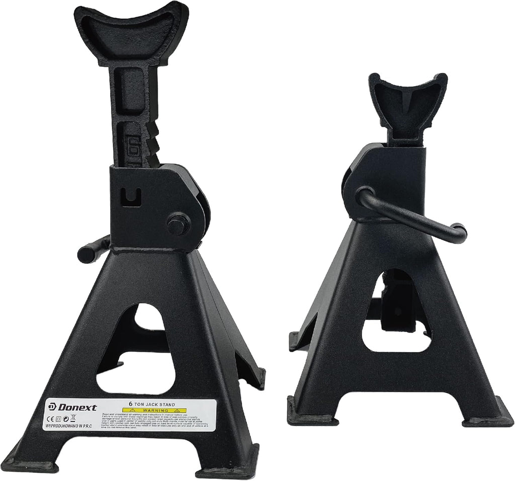 6 Ton Capacity Steel Jack Stands, 1 Pair, Black S17458