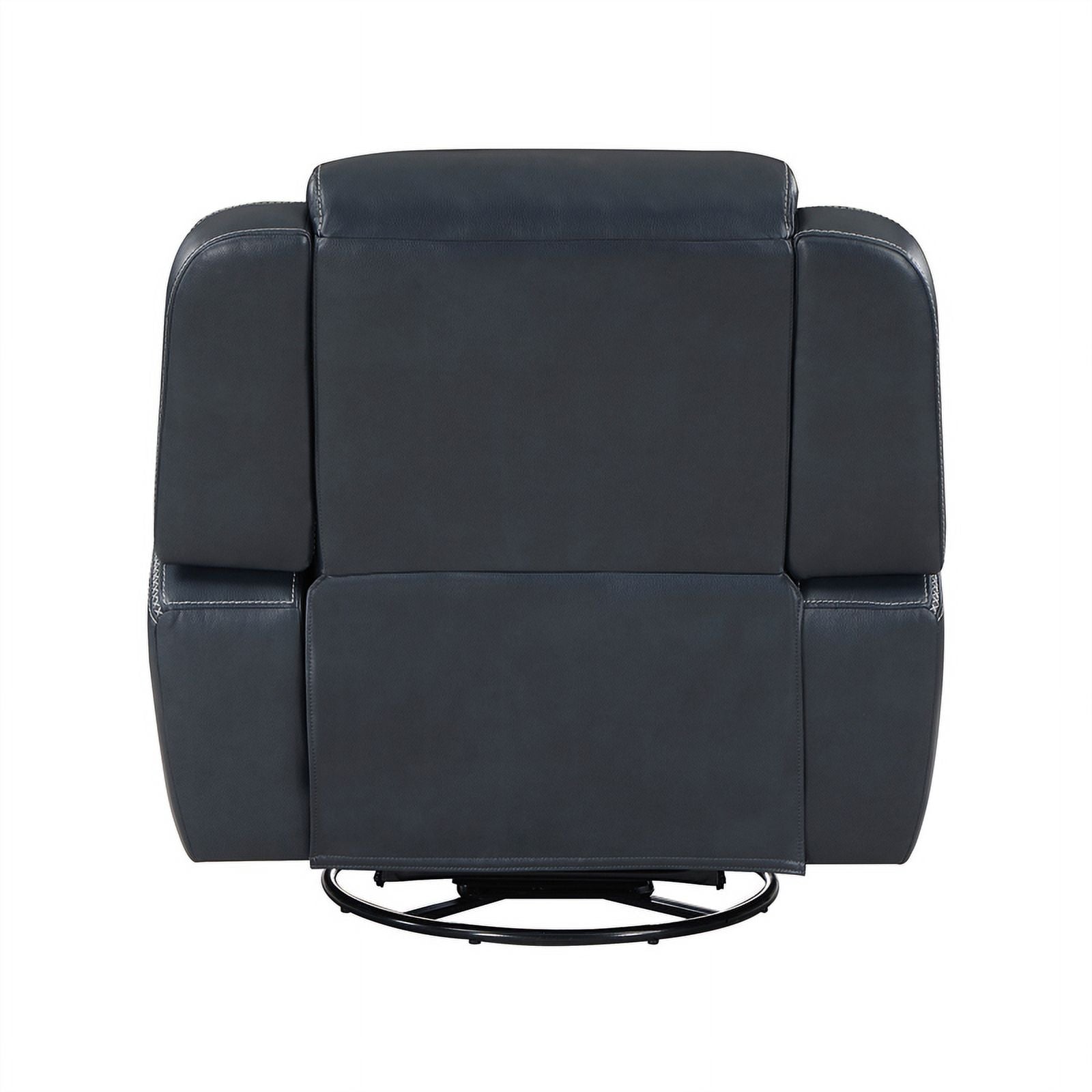 Blue Swivel Faux Leather Glider Reclining Chair U535