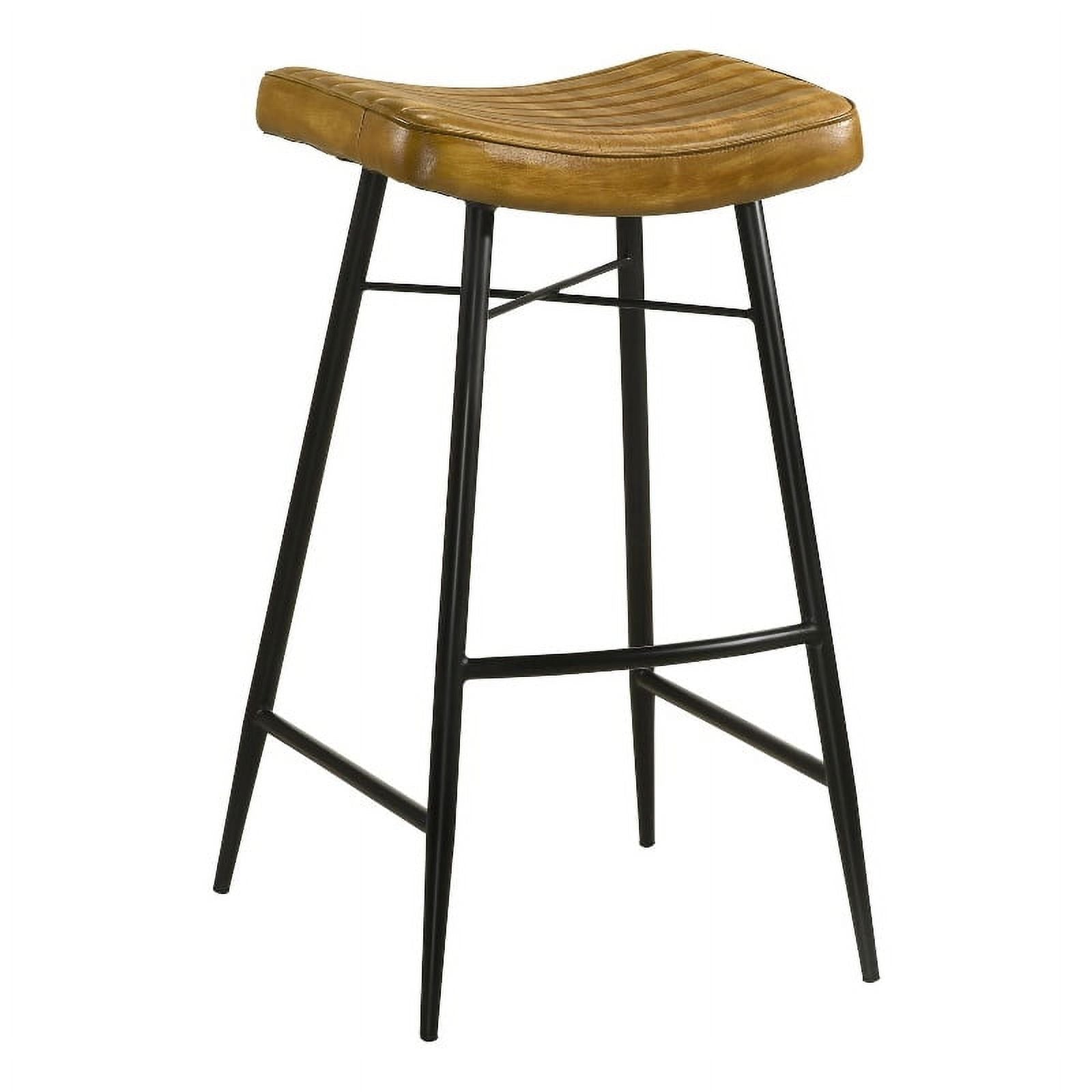 Antique Camel/Black Leather Bar Stool Y573