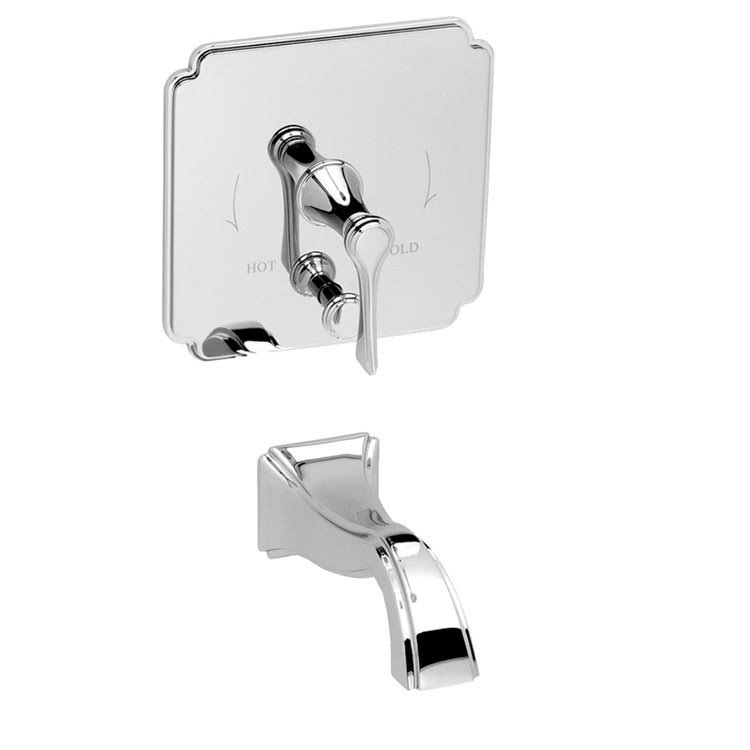 Polished Chrome Tub and Shower Trim Plate with Lever Handle M81263