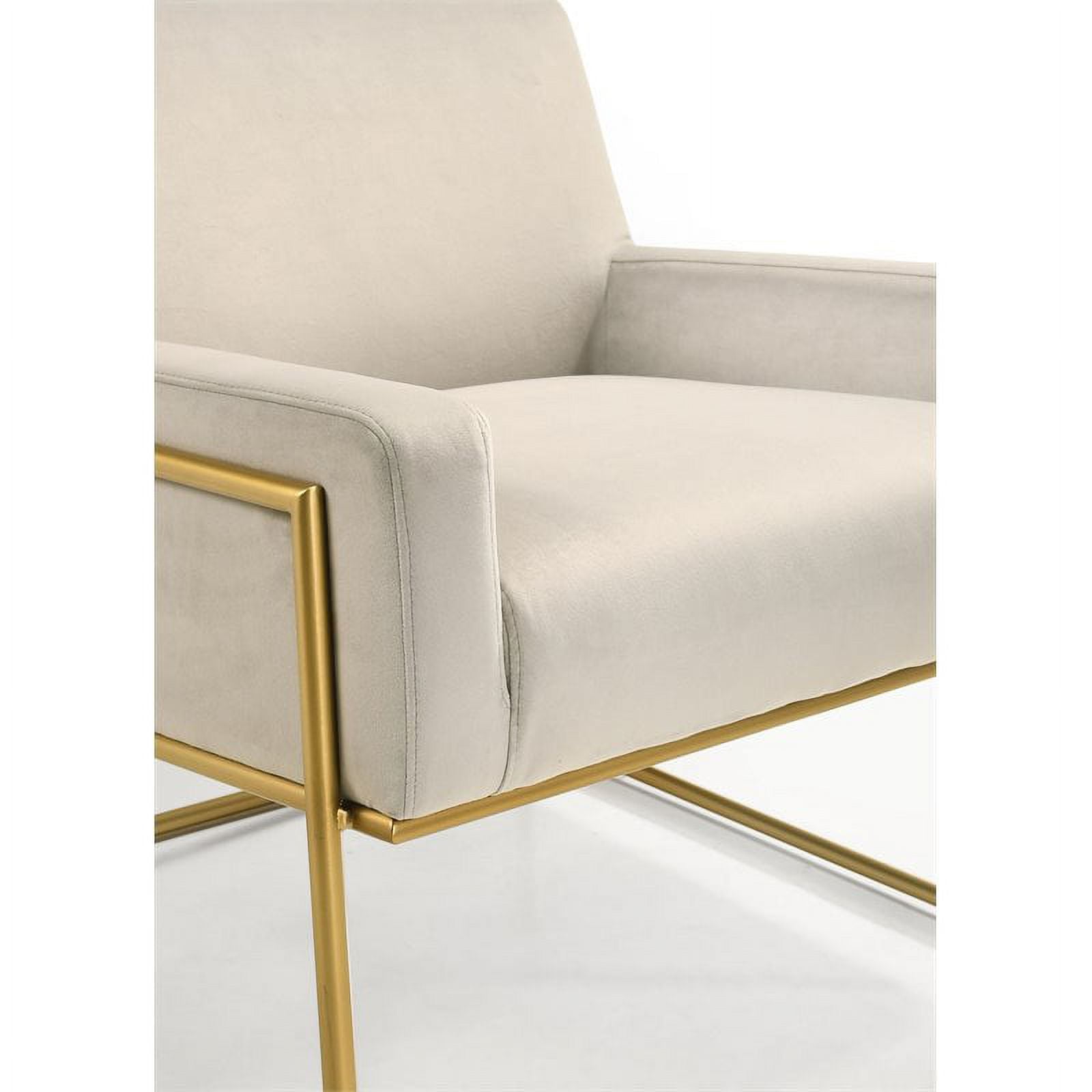 Steel & Velvet Upholstered Lounge Accent Chair in Abalone Gray N762384