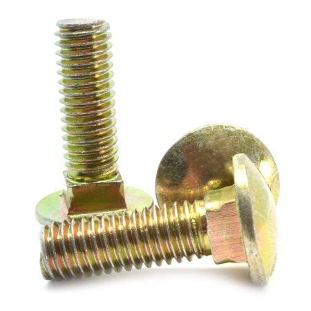 5/8-11 x 4 Coarse Thread Grade 8 Carriage Bolt Alloy Steel Yellow Zinc Plated Pk 100 C601398