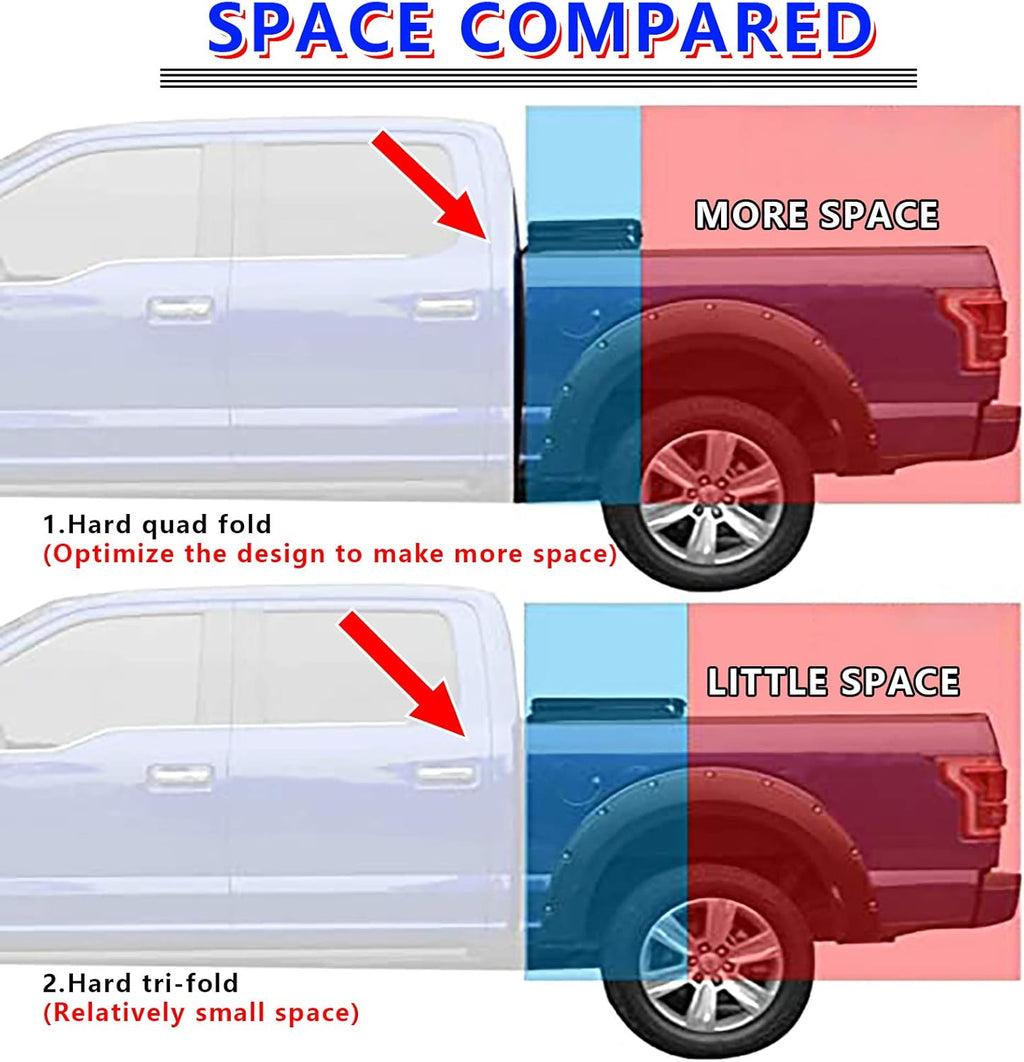 5'5" Hard Fiberglass Quad Fold Truck Bed Tonneau Cover Z84590