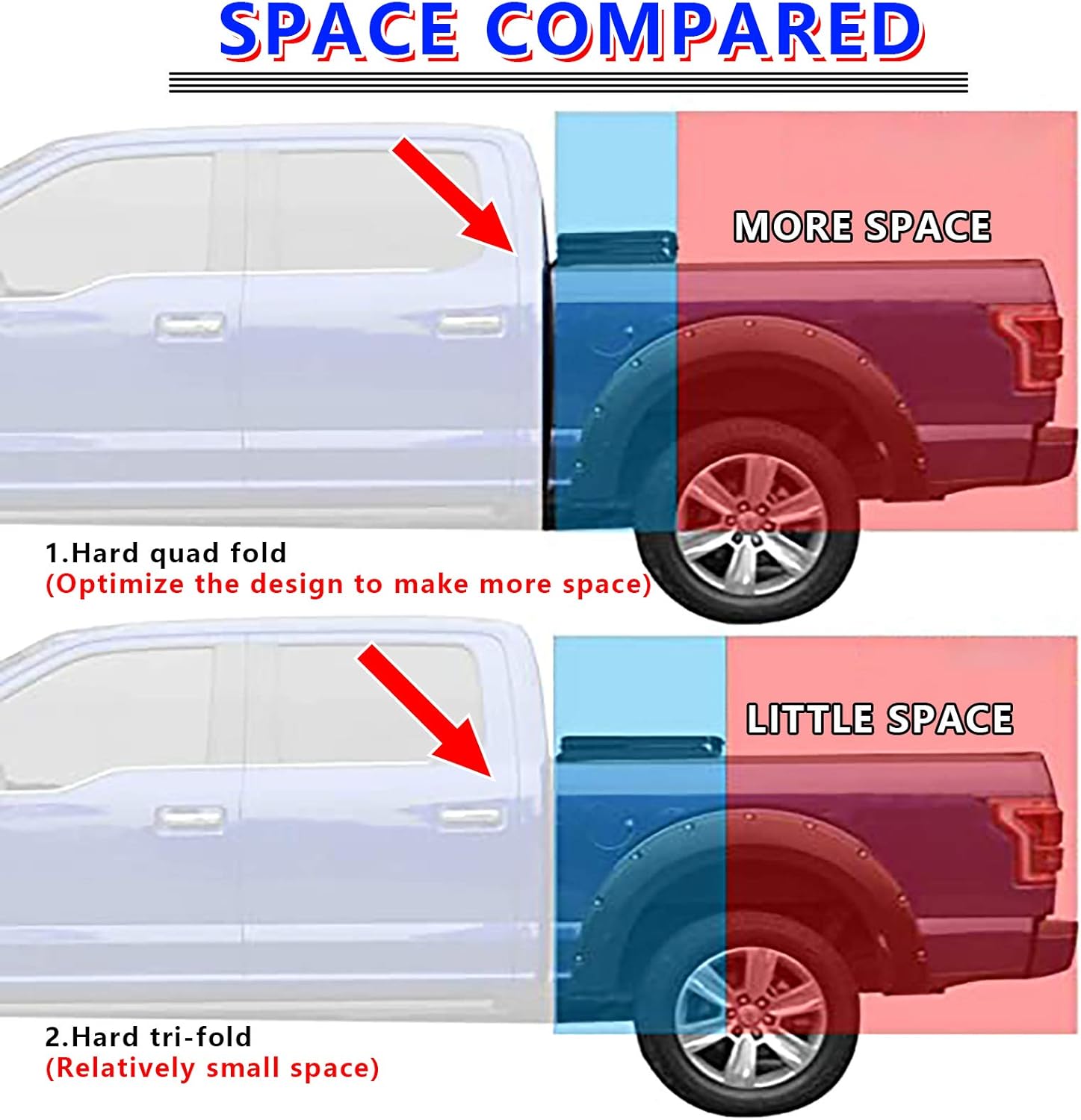 5'5" Hard Fiberglass Quad Fold Truck Bed Tonneau Cover Z84590