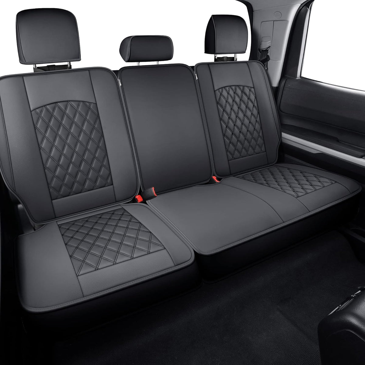 Black Faux Leather Seat Covers X33614