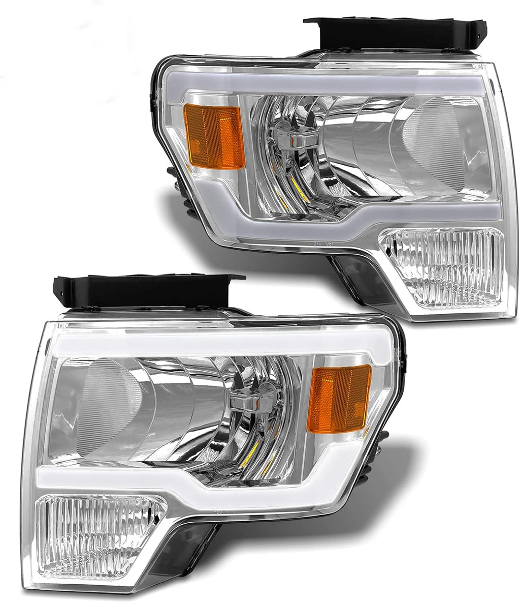Black Housing Headlight Assembly for 2009-2014 Ford F150 J25806