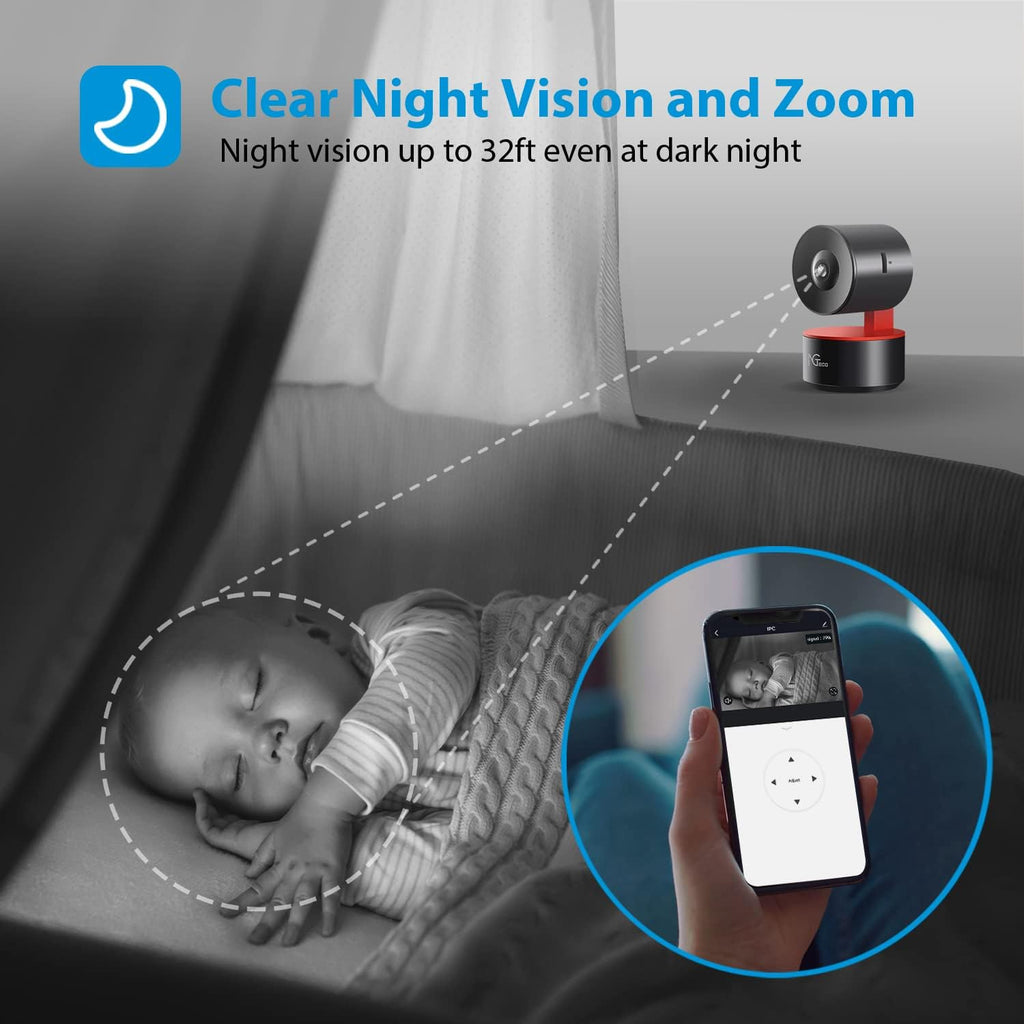 1080P WiFi Security Camera Indoor with Night Vision 2 Way Audio, Pack of 2 H678236