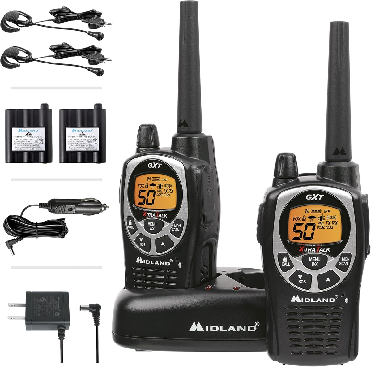50 Channel GMRS Two-Way Radio Walkie Talkie, Mossy Oak Camo, 2-Pack P404