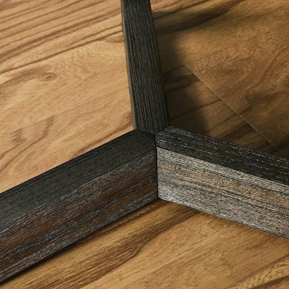 Round End Table Solid Wood 2-Tier Rustic Brown D2272