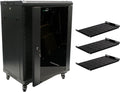 15U Wall Mount Network Server Cabinet Rack Glass Door Lock with Shelves E94605