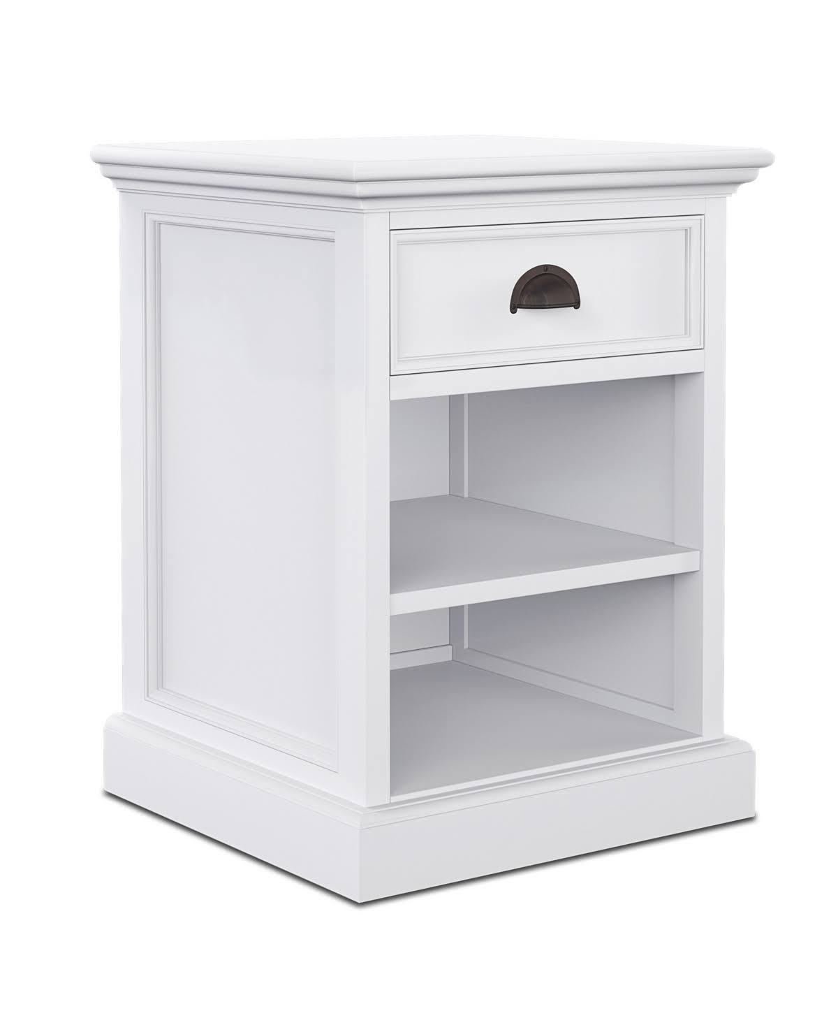 White Bedside Table with Shelves C83540